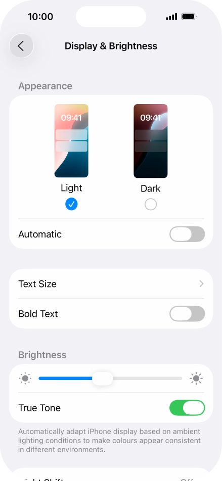 Press Dark.