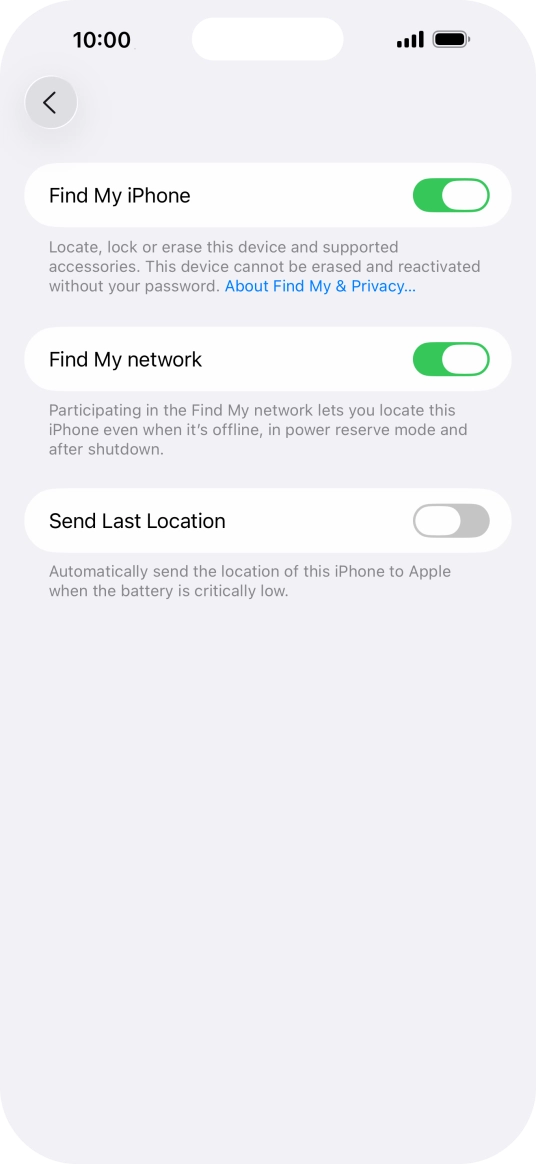 Press the indicator next to 