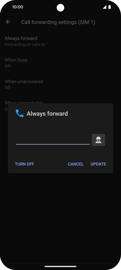 Press TURN OFF.