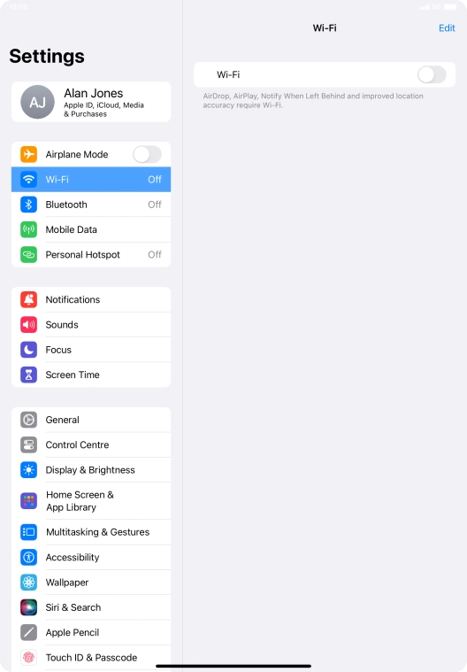 Press the indicator next to 
