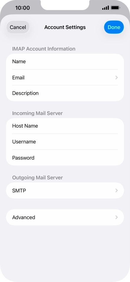 Press SMTP.