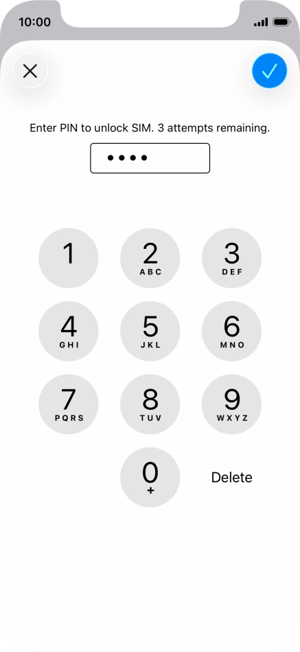 Key in your PIN and press the confirm icon. The default PIN is 1111.