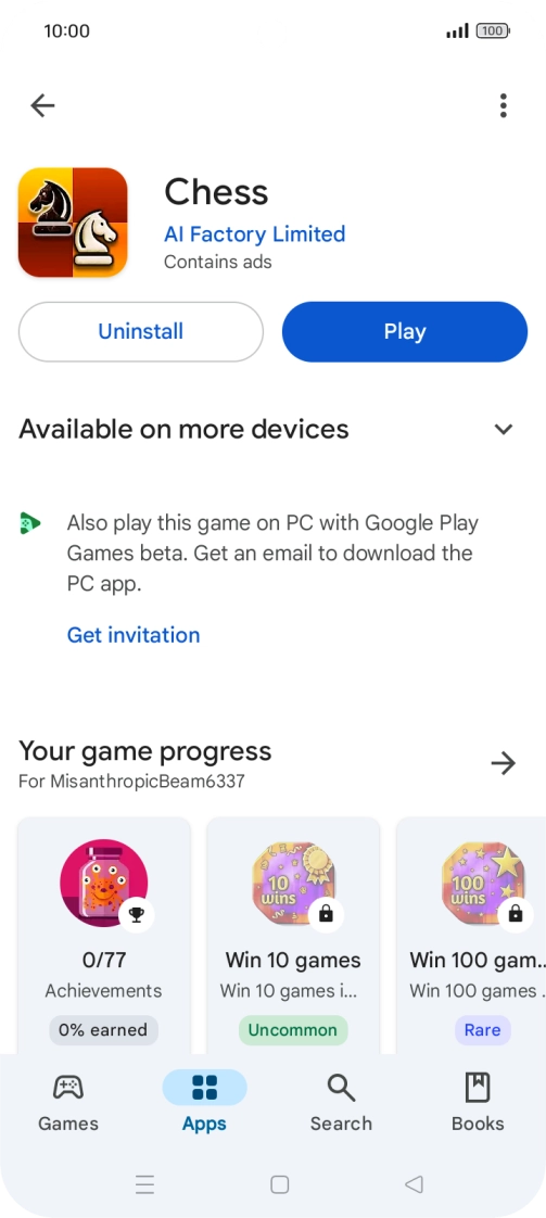 Press Uninstall.