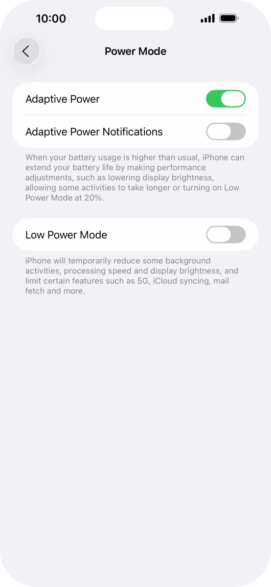 Press the indicator next to 