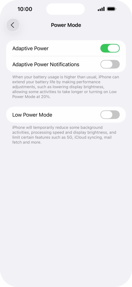 Press the indicator next to 