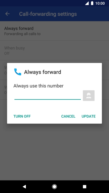 Press TURN OFF.