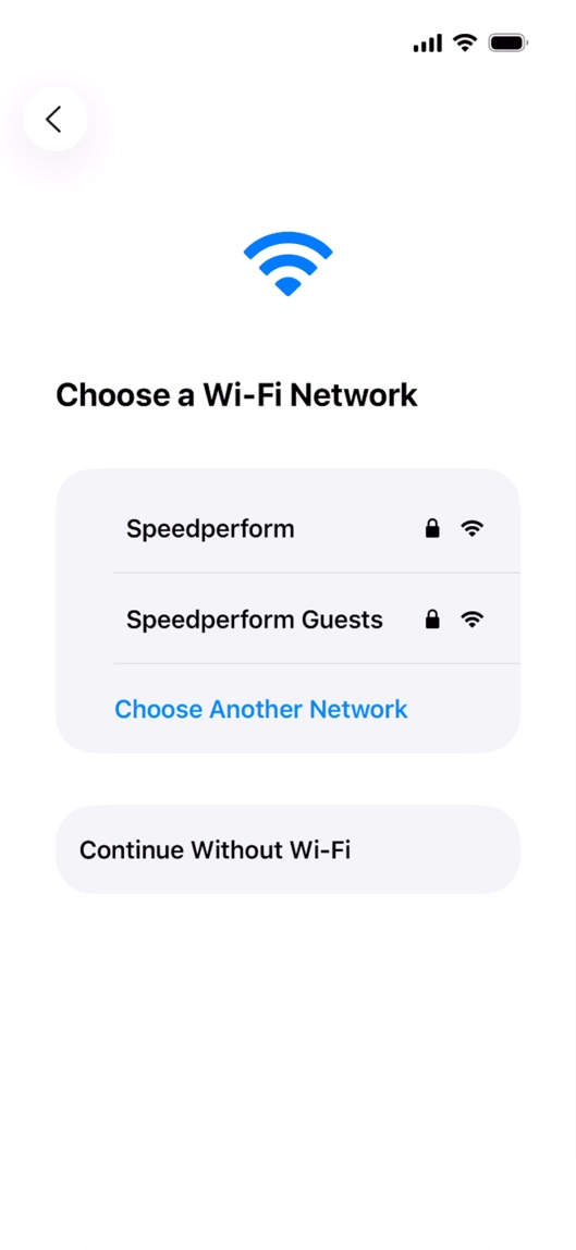Press the required Wi-Fi network.