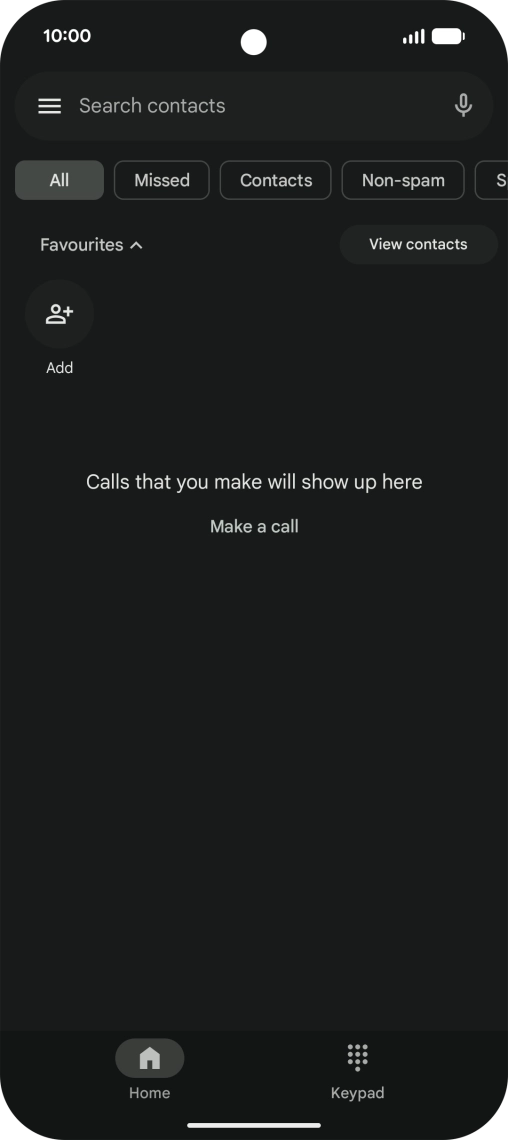 Press the menu icon.