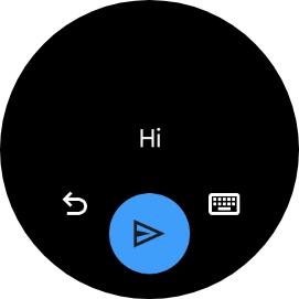 Speak the required message and press the send icon.