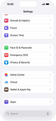 Press Face ID & Passcode.