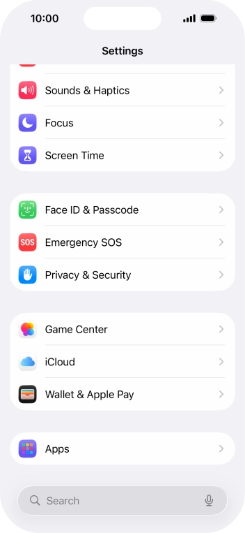 Press Face ID & Passcode.