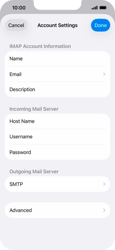 Press SMTP.