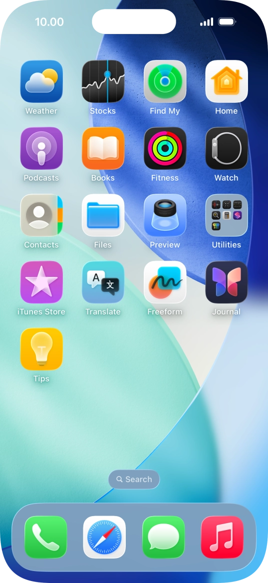 Press and hold anywhere on the home screen.