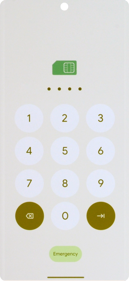 If you're asked to key in your PIN, do so and press arrow right. The default PIN is 1111.