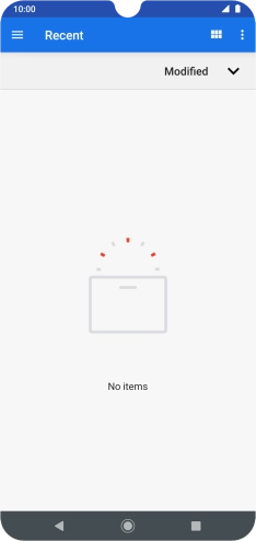Slide your finger right starting from the left side of the screen and go to the required folder.