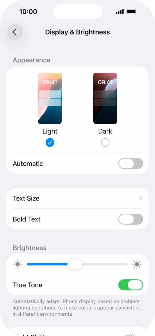 Press Dark.