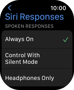 Press the required setting below 
