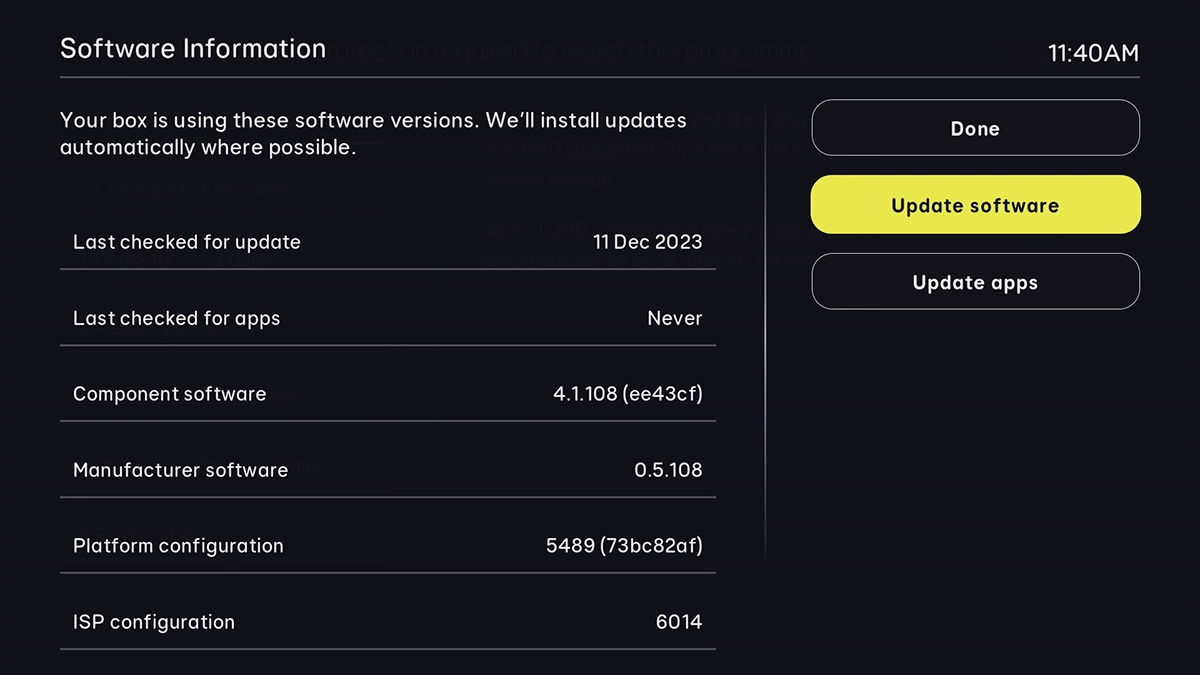 Highlight Update software.