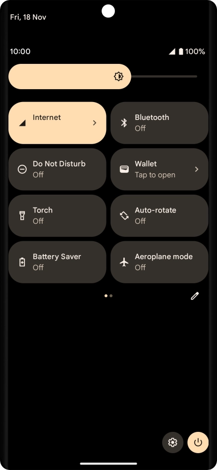 Press the settings icon.