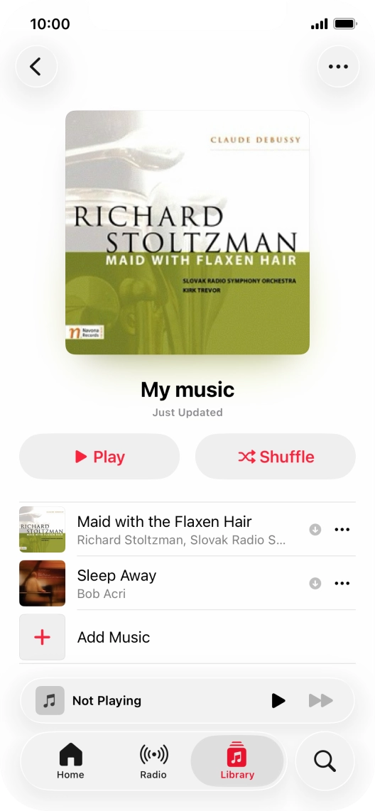 Go to the required category or playlist and press the required audio file.