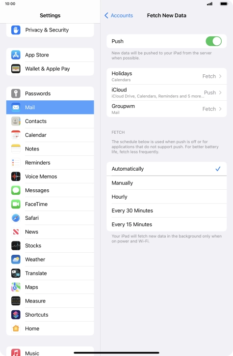 If you turn off the function, press the required setting.