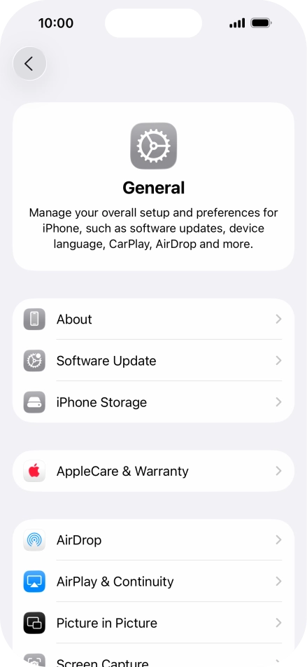 Press Software Update. If a new software version is available, it's displayed. Follow the instructions on the screen to update the phone software.