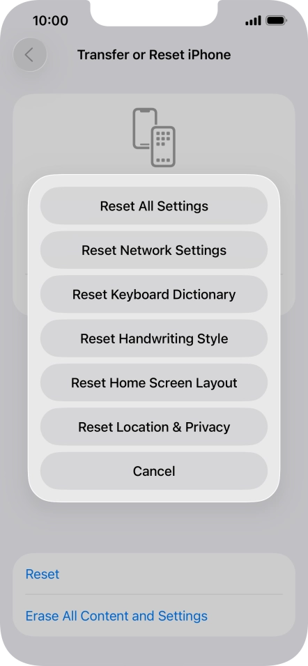 Press Reset All Settings.