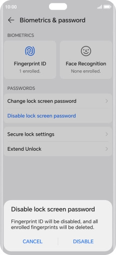 Press DISABLE.