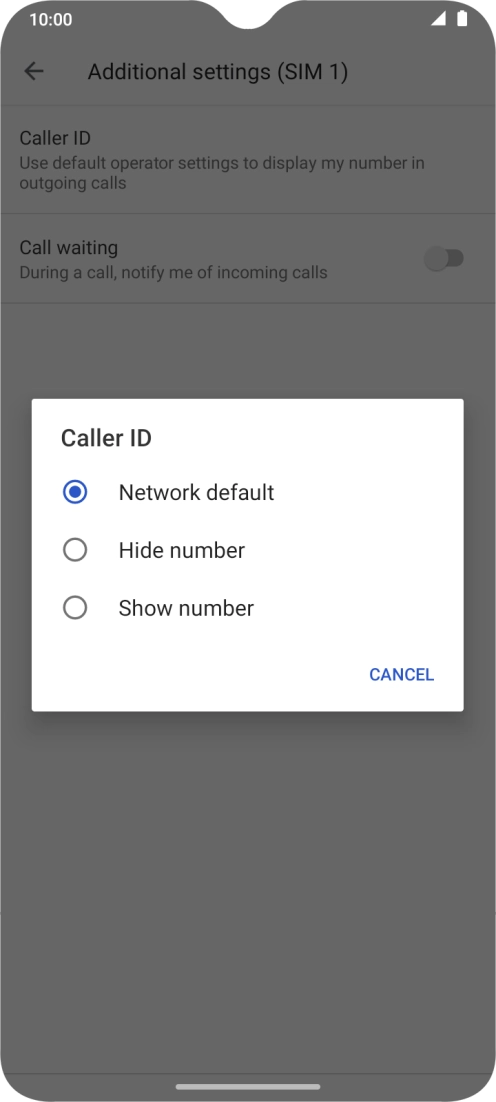 Press Show number to turn on caller identification.