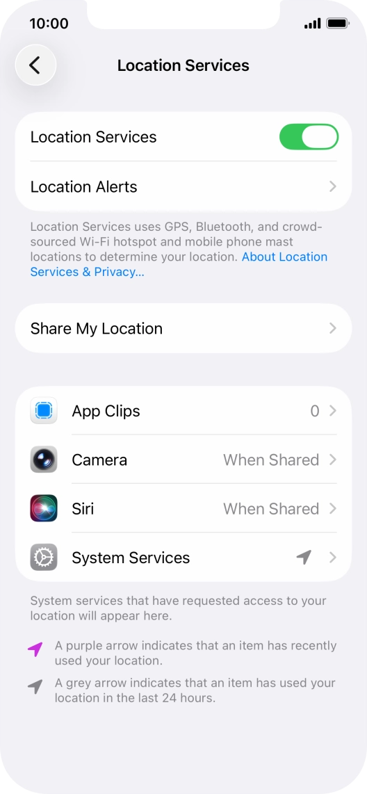 Press the required app.