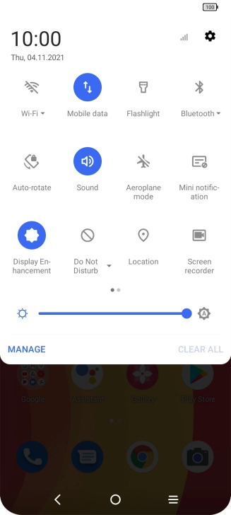 Press the settings icon.