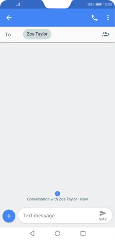 Press the text input field and write the text for your text message.