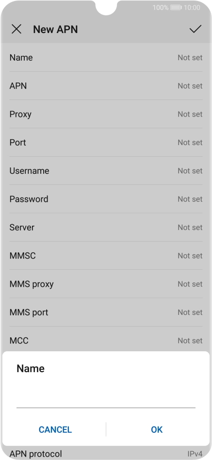 Key in EE Internet and press OK.