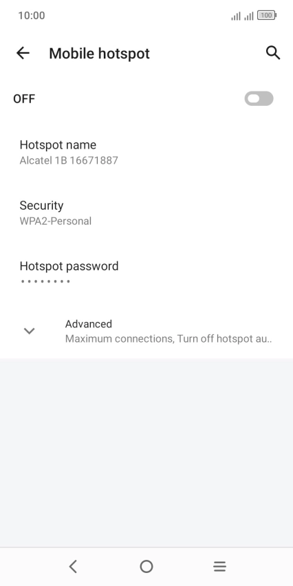 Press Hotspot name.
