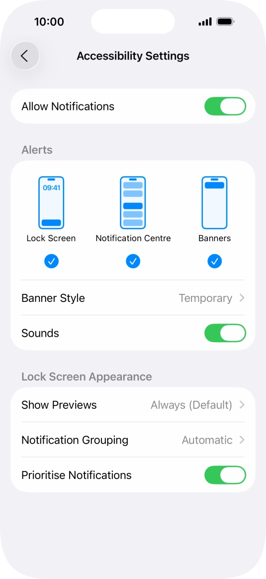 Press the indicator next to 