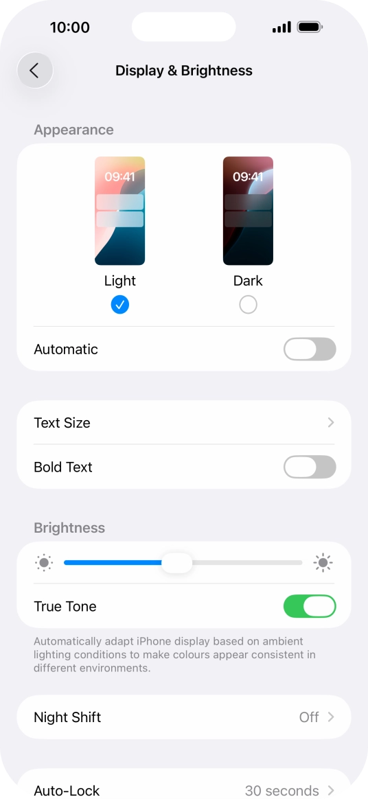 Press Dark.