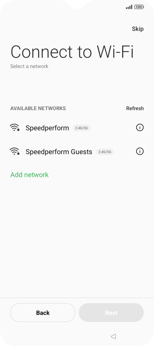 Press the required Wi-Fi network.