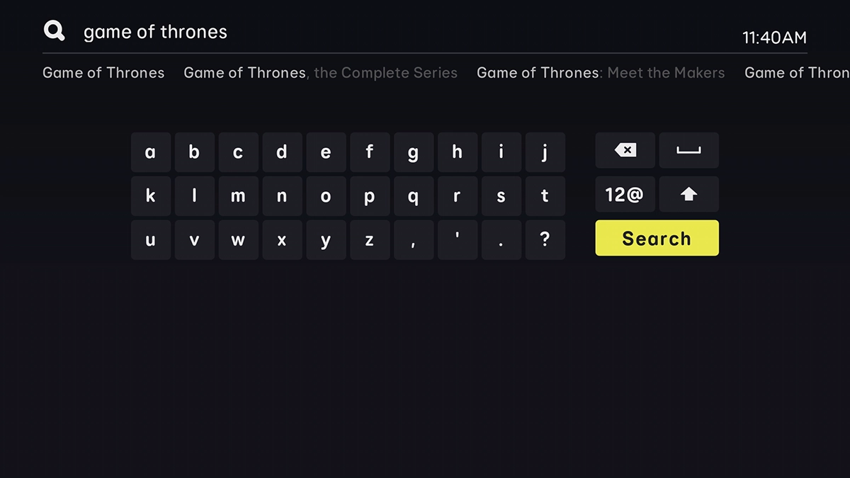 Key in the required search word and highlight Search.
