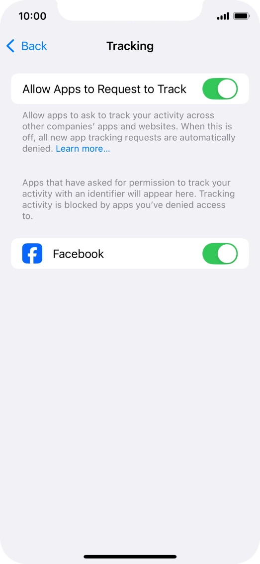 Press the indicator next to 