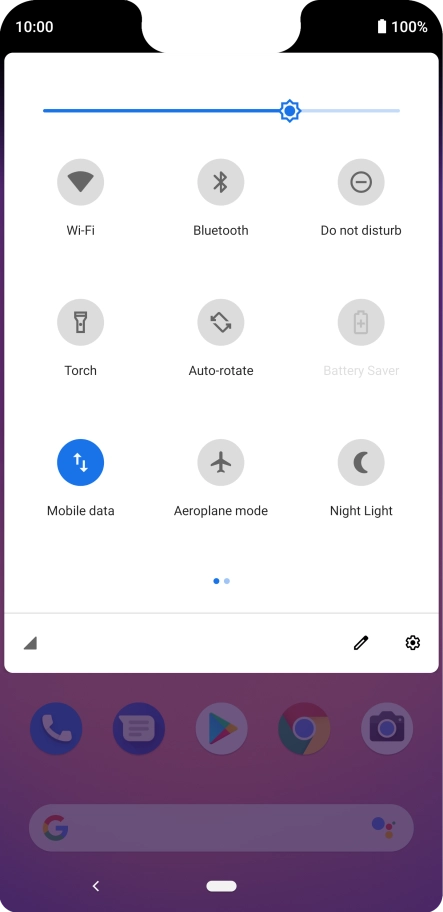 Press the settings icon.