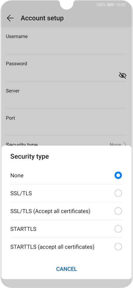Press None to turn off the function.