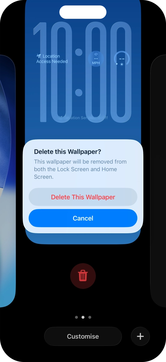 Press Delete This Wallpaper.