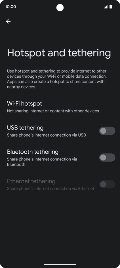 Press Wi-Fi hotspot.