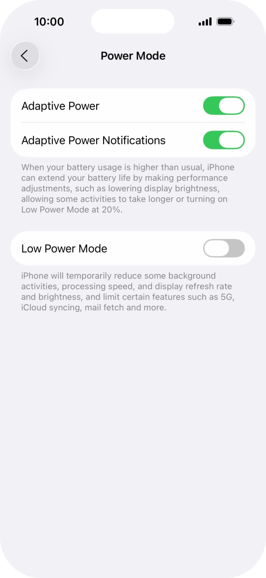 Press the indicator next to 