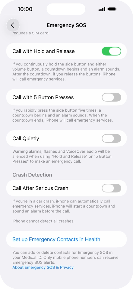 Press the indicator next to 