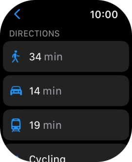 Press the required mode of transportation.