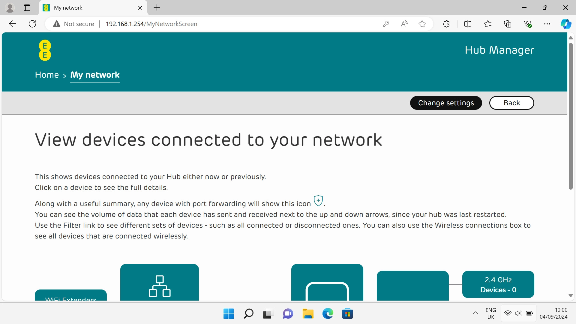 In My network, you can view information about devices connected to the LAN ports or via Wi-Fi and their data traffic.