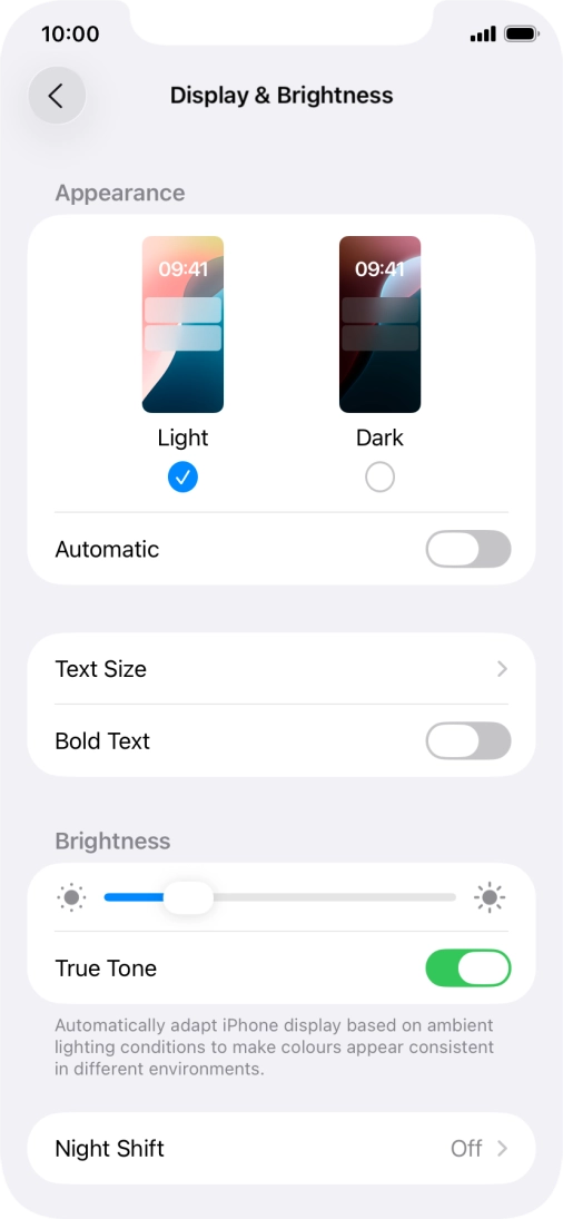Press Dark.