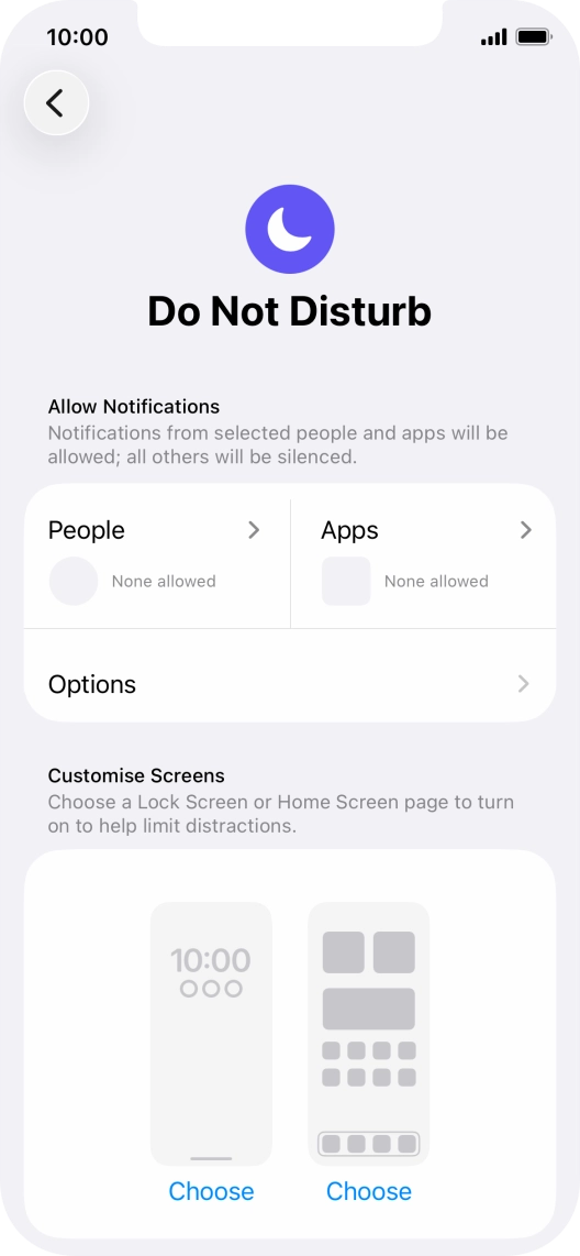 Press People and follow the instructions on the screen to select which contacts you would like to receive calls and notifications from when Do Not Disturb is turned on.