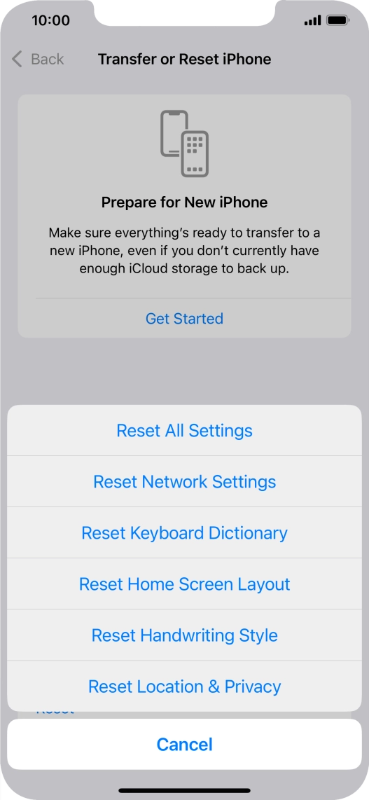 Press Reset All Settings.